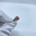 Red Oval Vintage Silver Men’s Ring