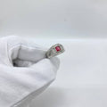 Red Square Stone Silver Men’s Ring