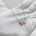 Rose-Gold Floral Pendant Necklace