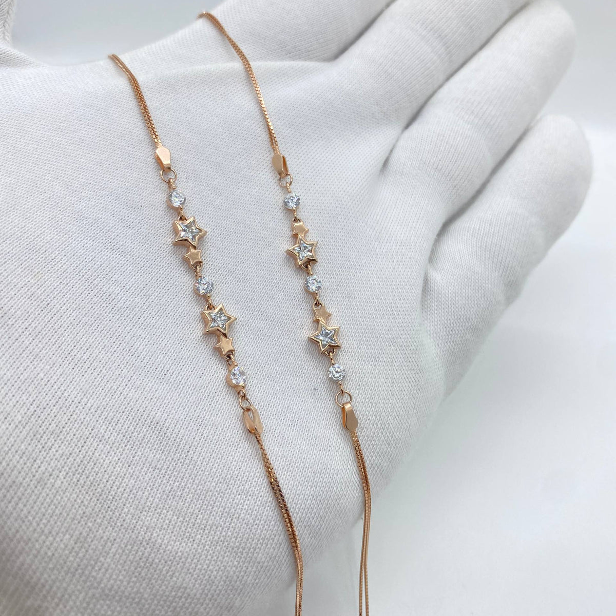 Rose-Gold Star Anklets