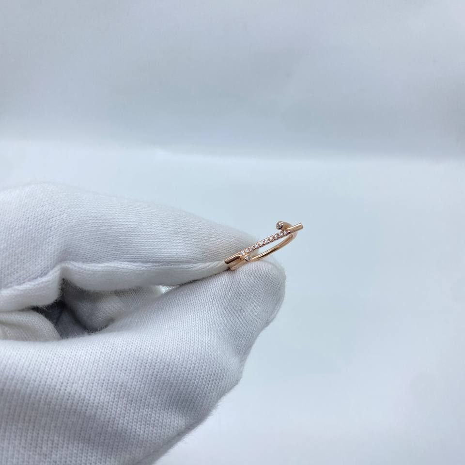 Rose Gold Bar Stone Ring
