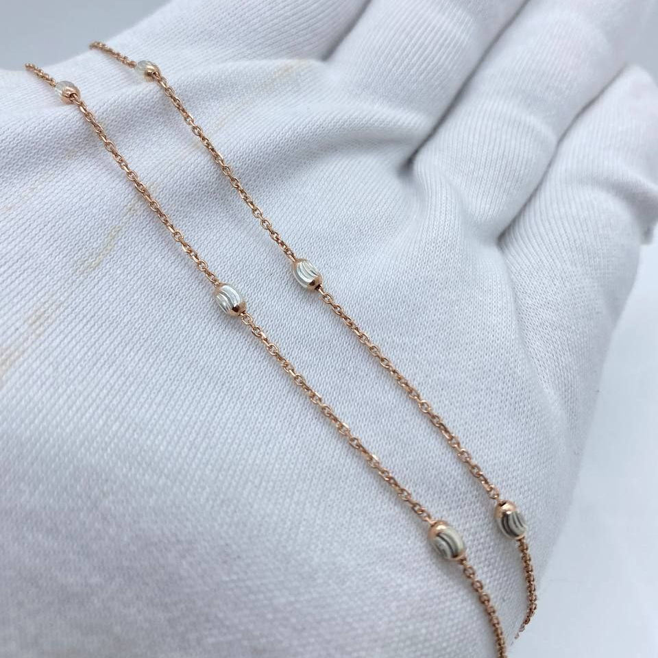 Rose Gold Beaded Anklets