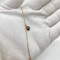 Rose Gold Black Paw Charm Bracelet