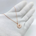 Rose Gold Butterfly Medallion Necklace