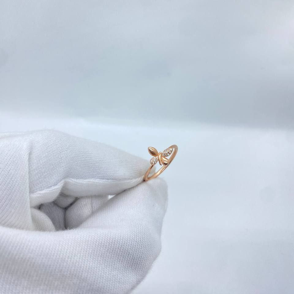 Rose Gold Butterfly Stone Ring