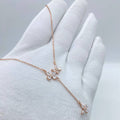 Rose Gold Crystal Butterfly Necklace