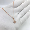 Rose Gold Crystal Daisy Pendant Necklace