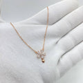 Rose Gold Crystal Flower Heart Necklace