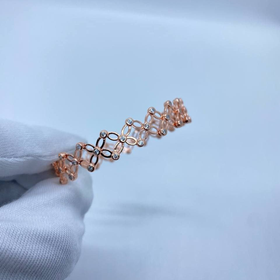 Rose Gold Floral Bangle