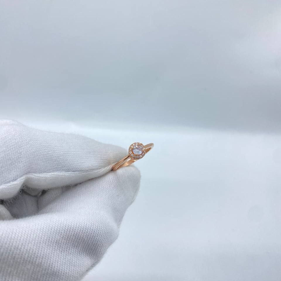 Rose Gold Halo Stone Ring