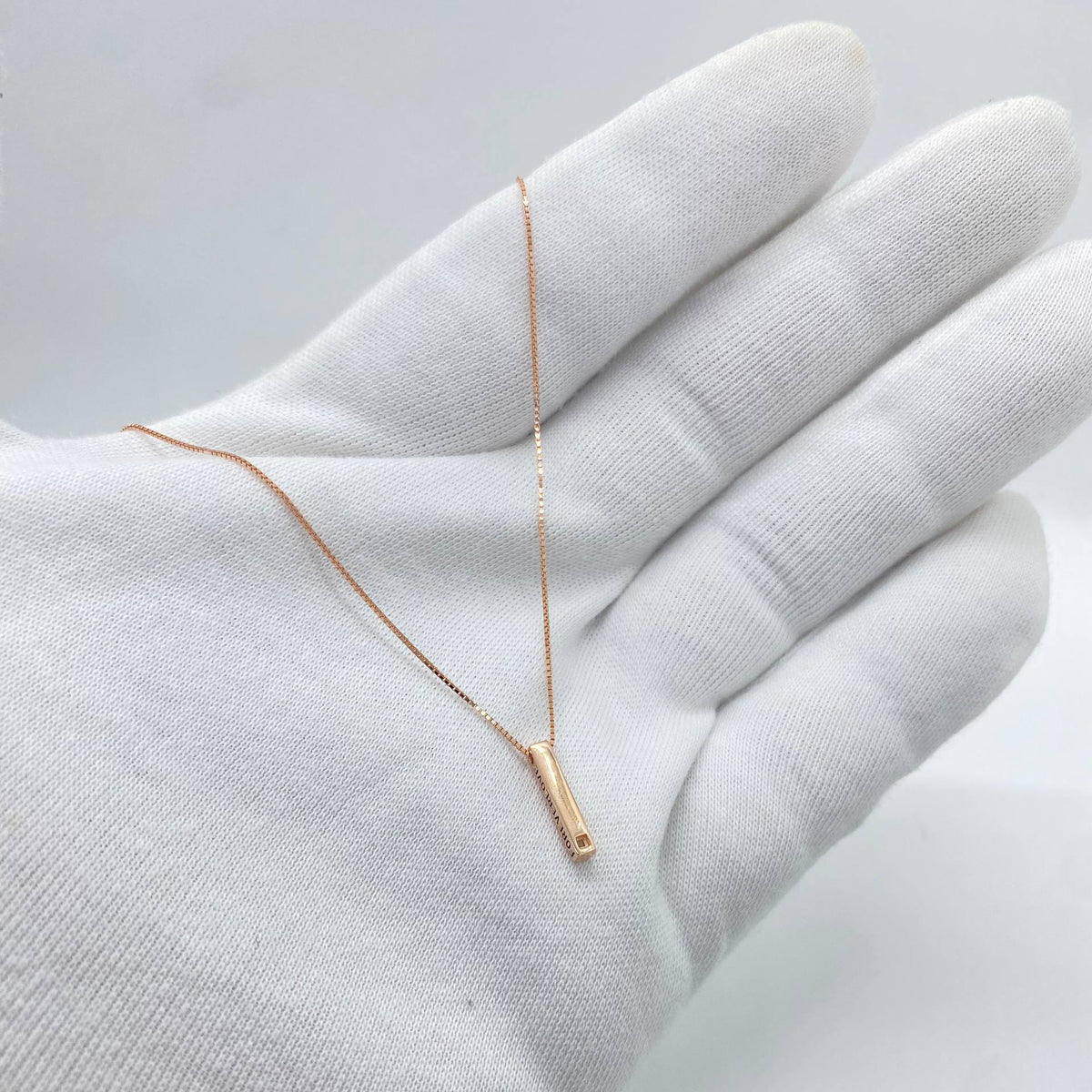 Rose Gold Minimal Bar Pendant Necklace