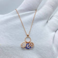 Rose Gold Sapphire Charm Necklace