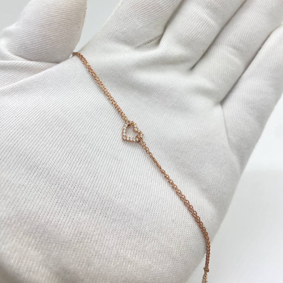 Rose Gold Sparkling Heart Bracelet
