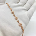 Rose Gold Triple Heart Crystal Bracelet