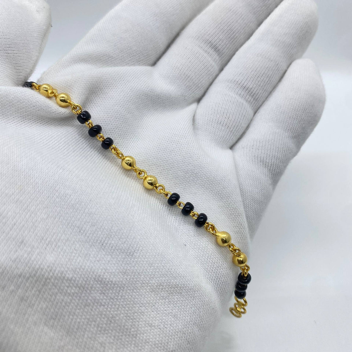 Royal Black Beaded Bracelet