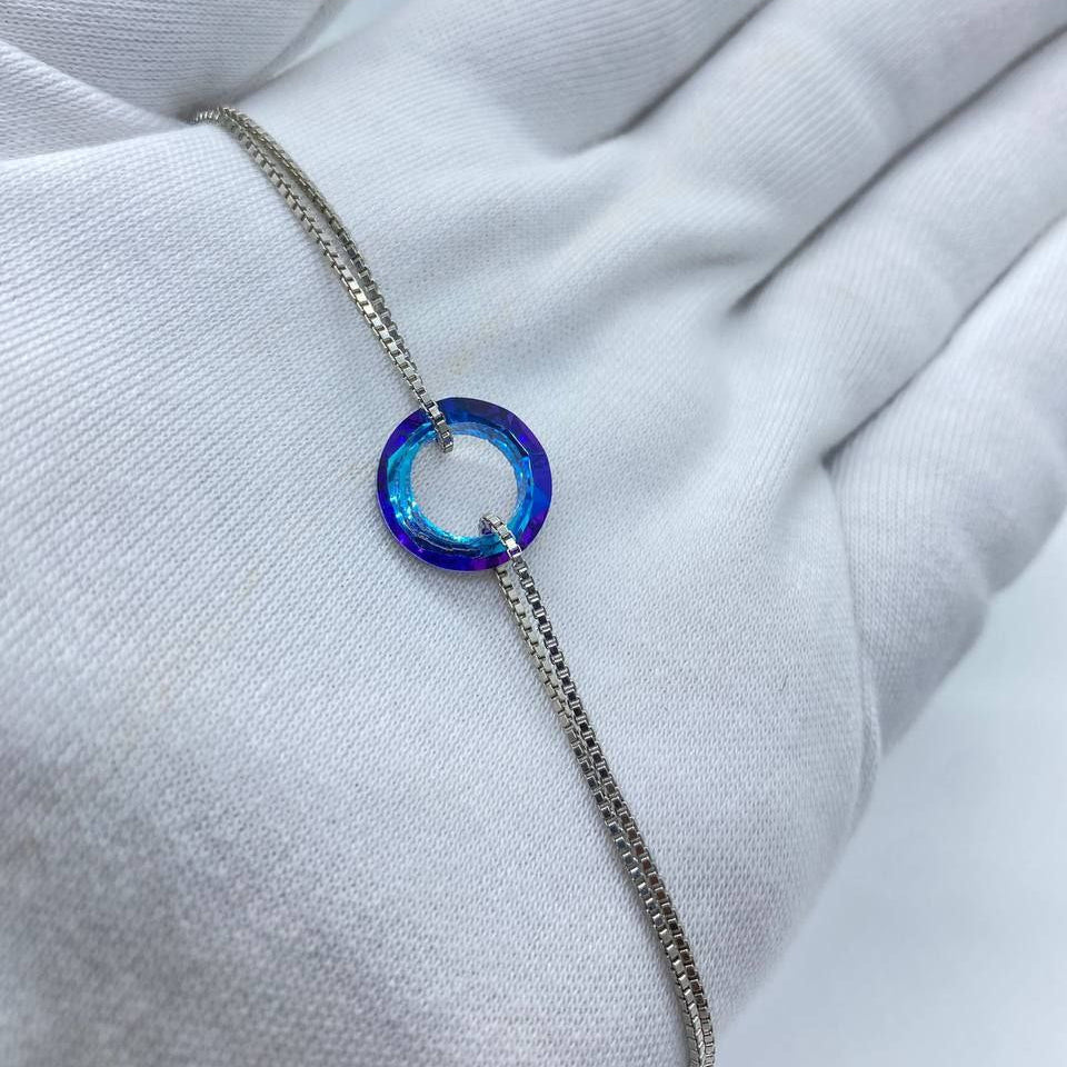 Royal Blue Crystal Circle Bracelet