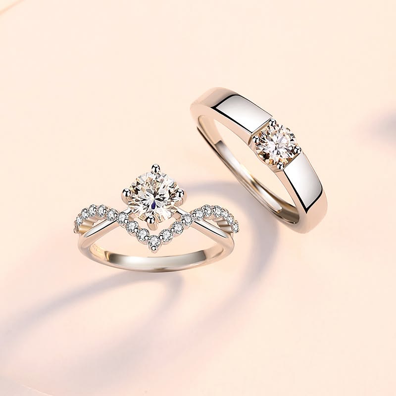 Royal Solitaire Couple Ring