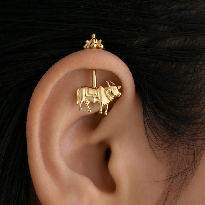 Golden Cow Motif Bugadi