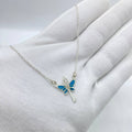 Silver Blue Fairy Necklace