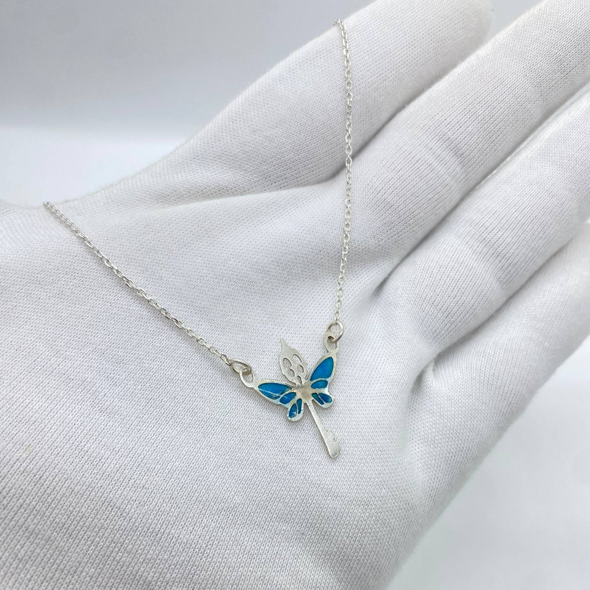 Silver Blue Fairy Necklace