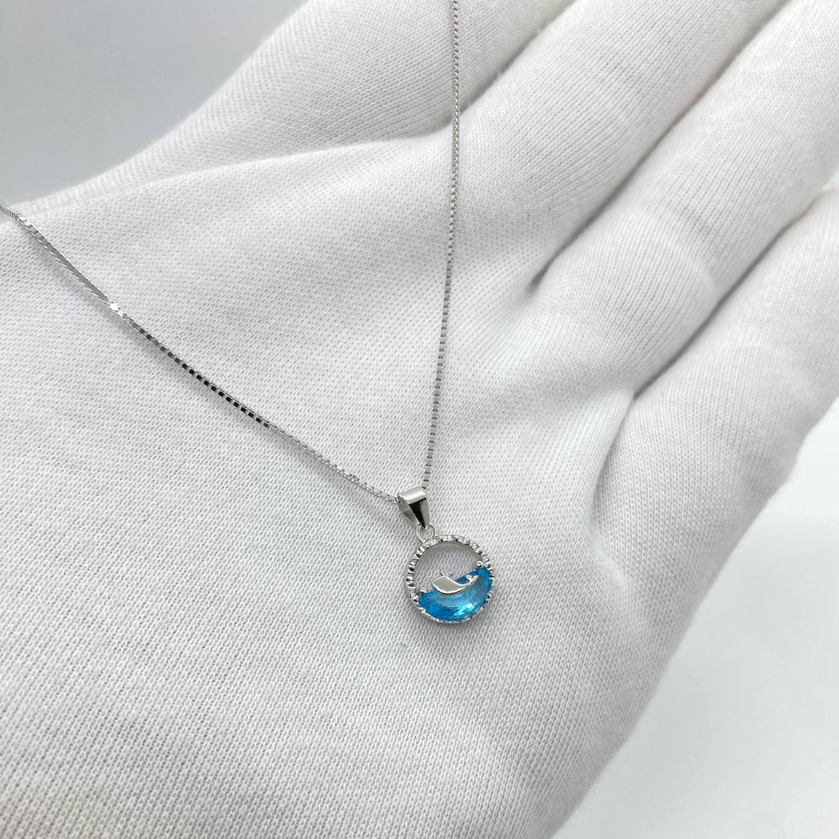Silver Blue Whale Pendant Necklace
