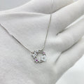 Silver Butterfly & Flower Wreath Necklace