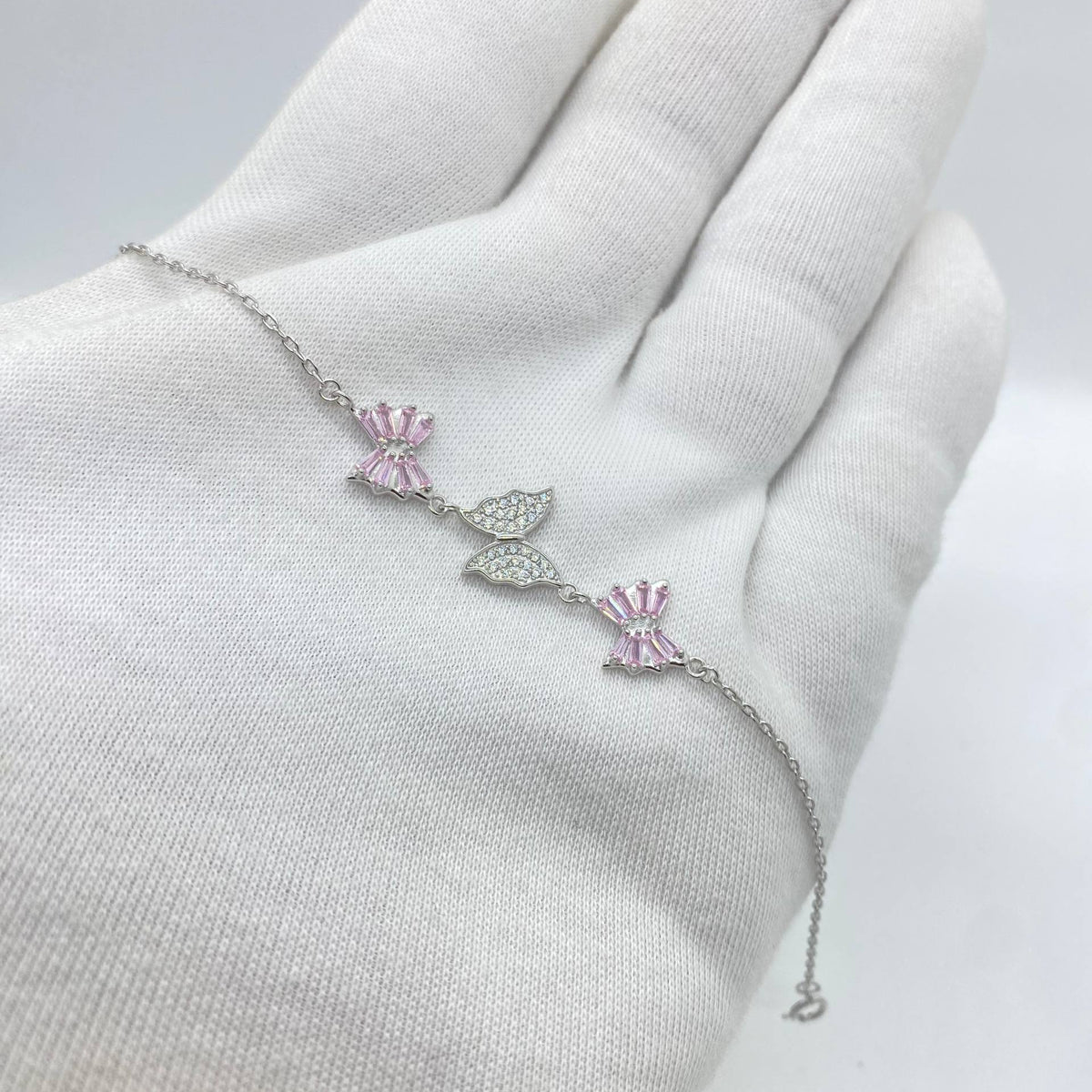 Silver Butterfly Link Bracelet