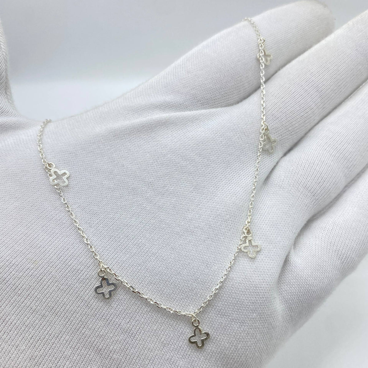 Silver Clover Charm Necklace