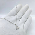 Silver Crystal Butterfly Pendant Necklace