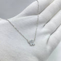 Silver Crystal Flower Necklace