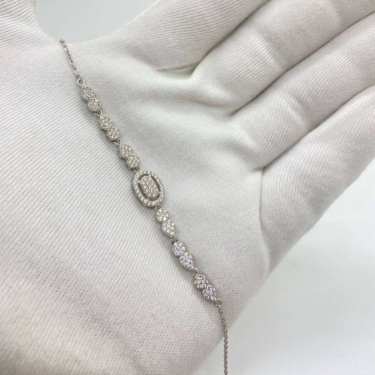 Silver Crystal Infinity Link Bracelet