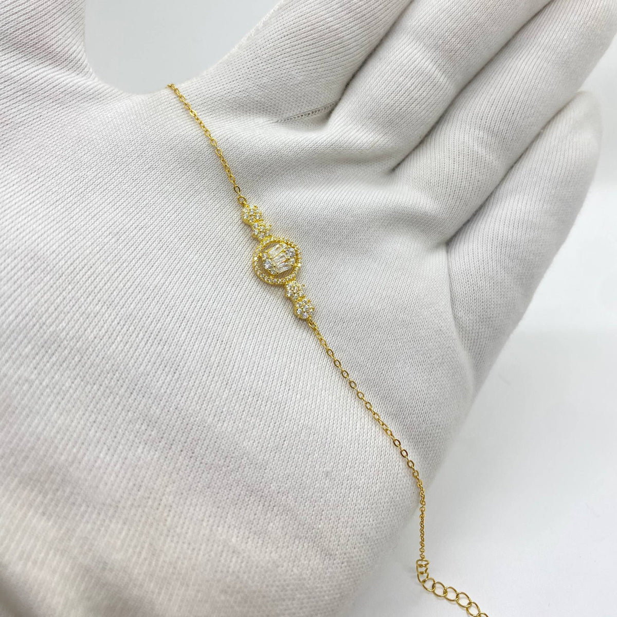 Silver Crystal Infinity Link Bracelet