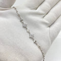 Silver Crystal Square-Link Bracelet