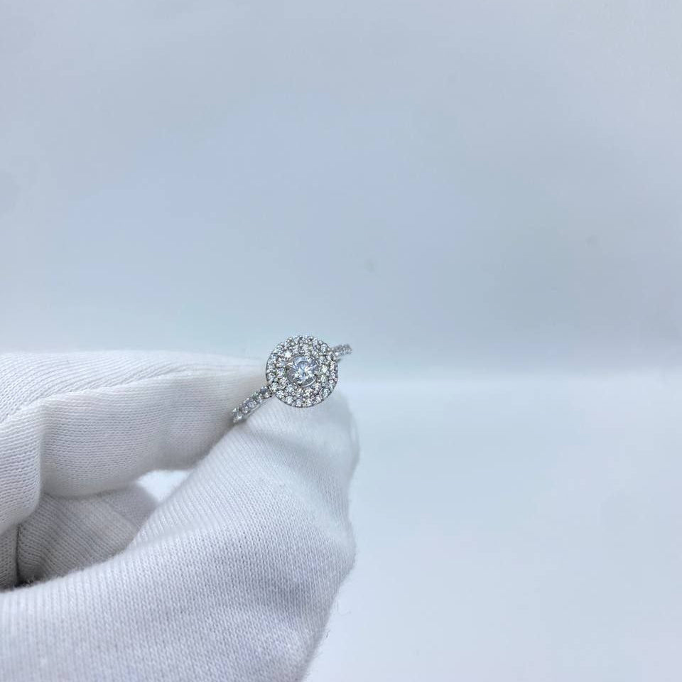 Silver Double Halo Ring