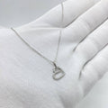 Silver Double Heart Crystal Necklace