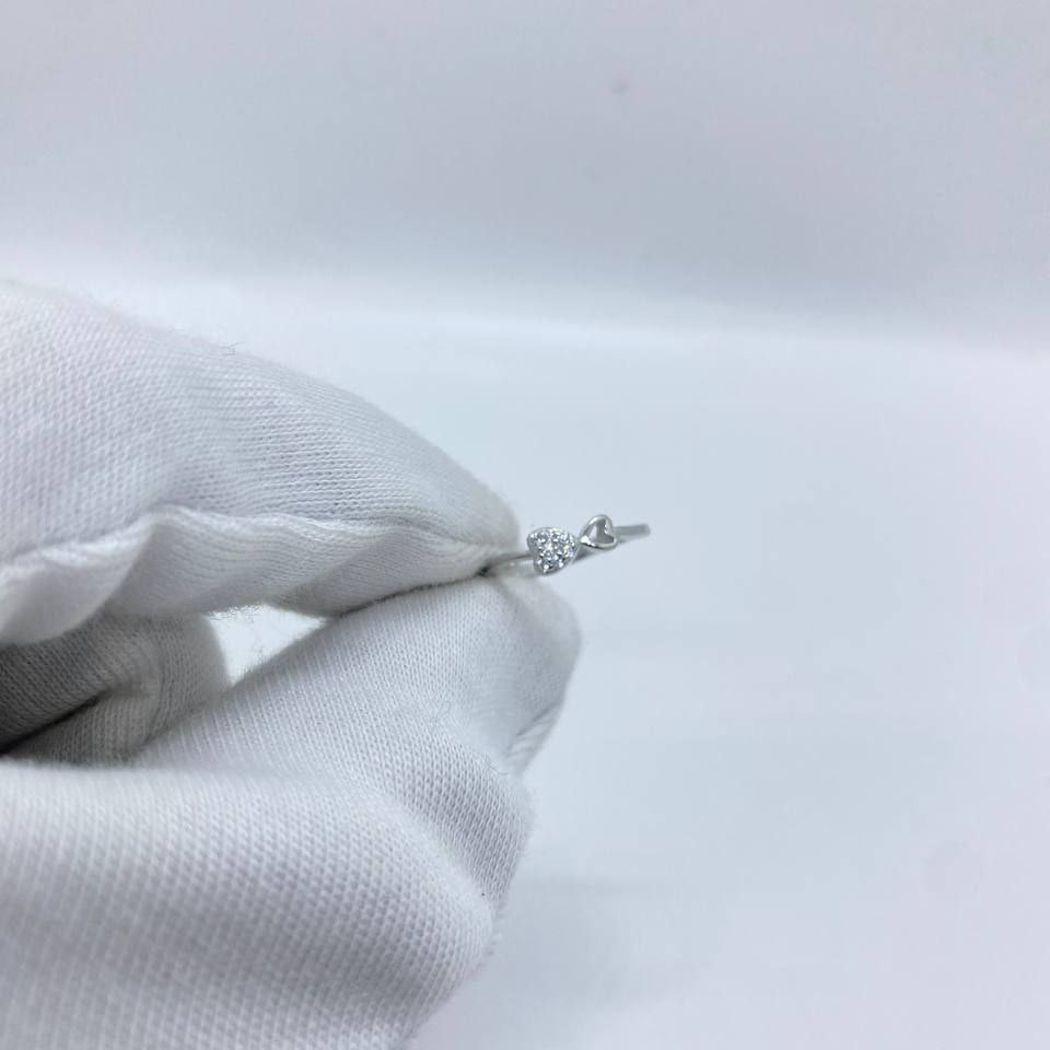 Silver Leaf Stone Ring