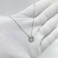 Silver Opal Heart Circle Necklace