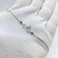 Silver Reindeer Heart Charm Bracelet