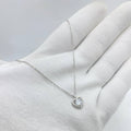 Silver Round Heart Pendant Necklace