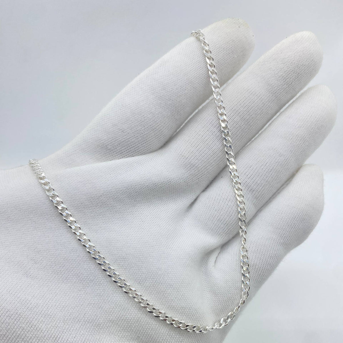 Slim Curb Link Silver Chain