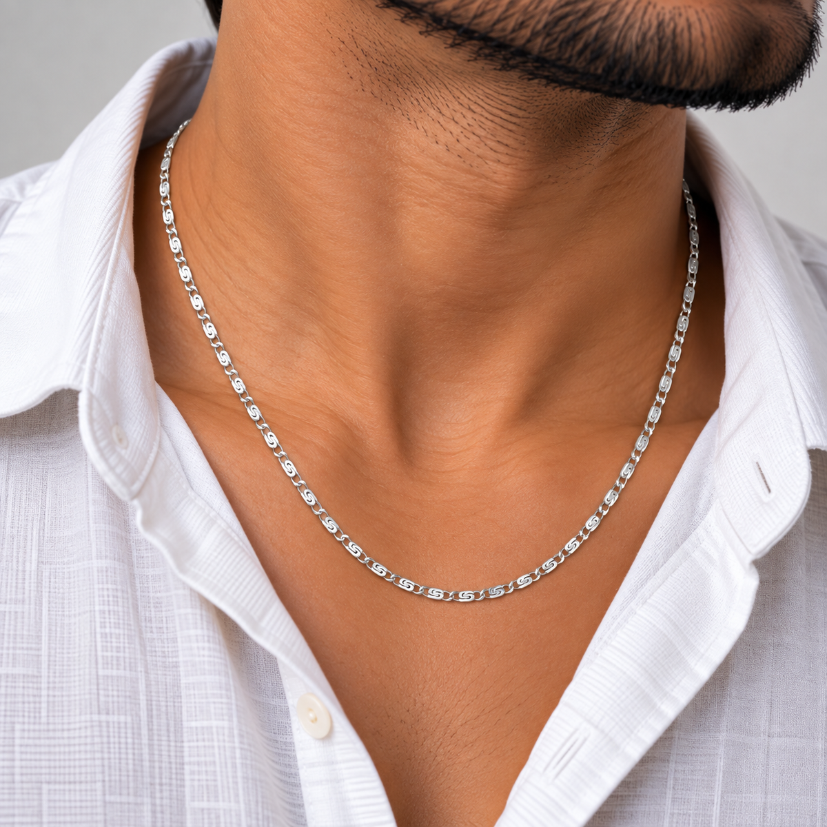 Spiral Link Silver Chain