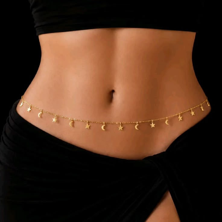 Star & Moon Charm Waist Chain