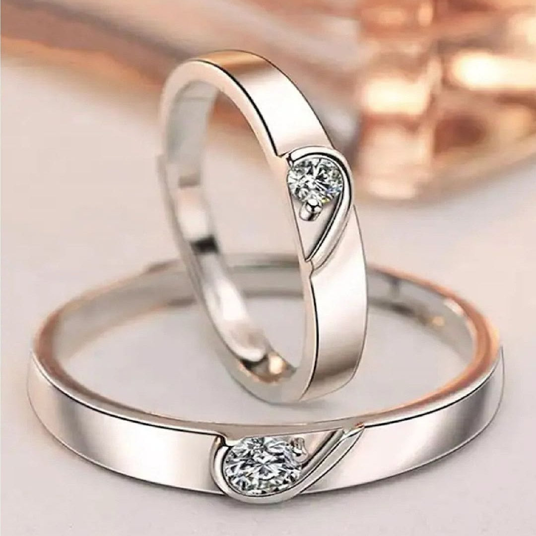 Teardrop Spark Couple Rings