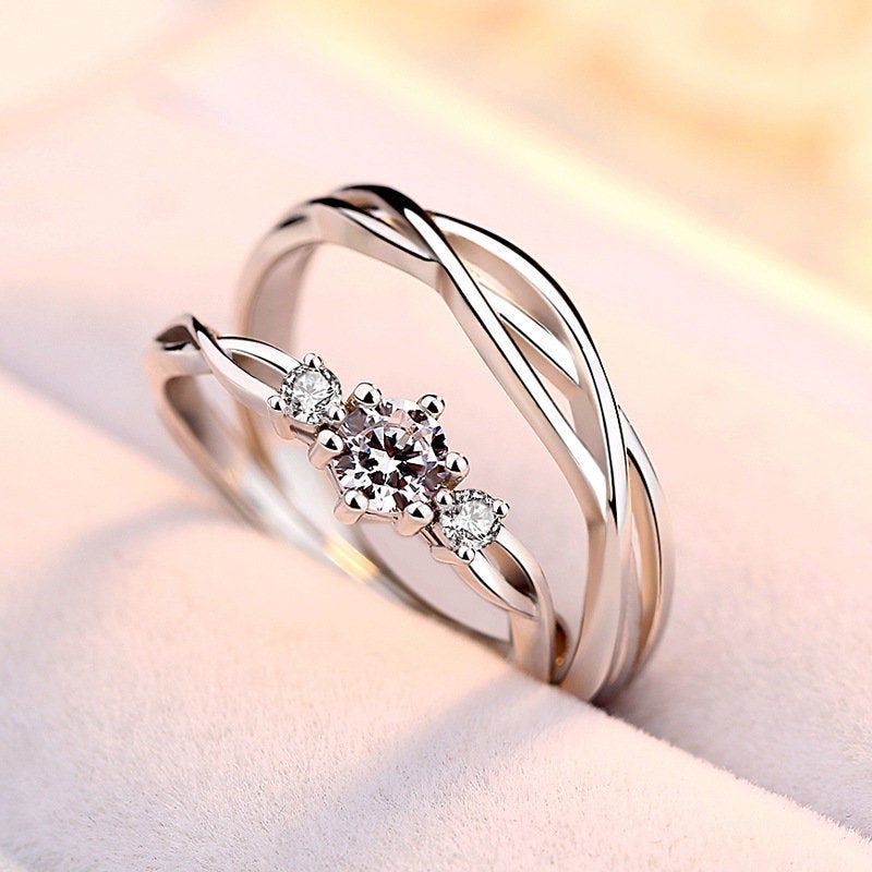 Trinity Crystal Couple Ring