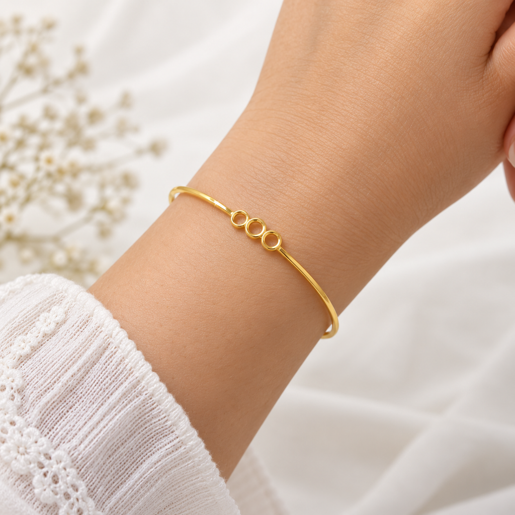 Triple Circle Gold Bangle