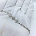 Triple Heart Silver Chain Bracelet