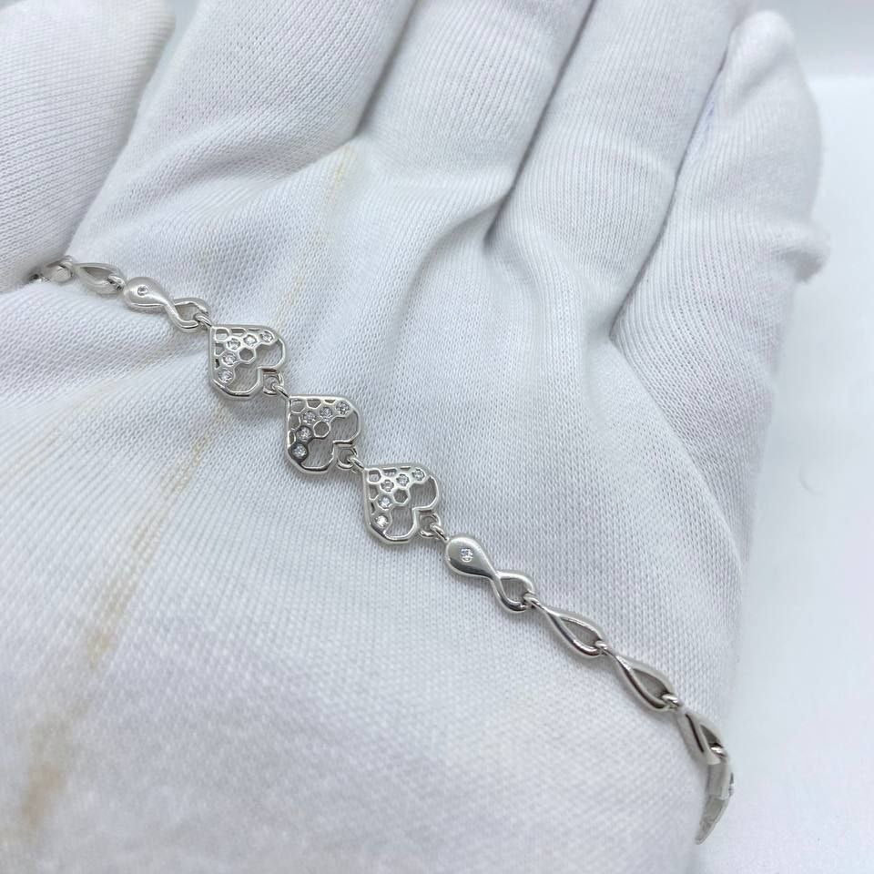 Triple Heart Silver Chain Bracelet