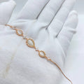 Triple Pearl Teardrop Rose Gold Bracelet
