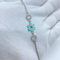 Turquoise Floral Crystal Bracelet