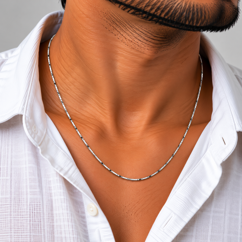 Twisted Sparkle Silver Chain